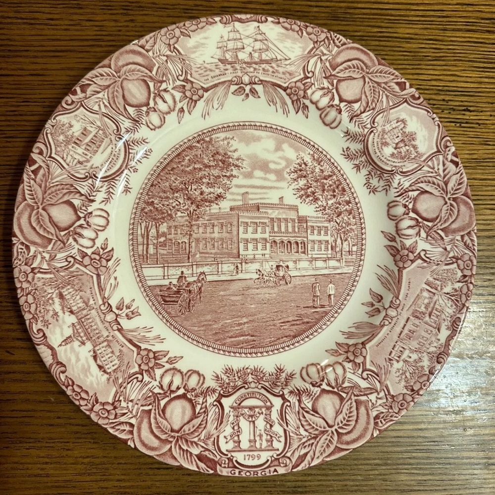 Vintage Richmond Academy Augusta Georgia Wedgwood Transferware Plate